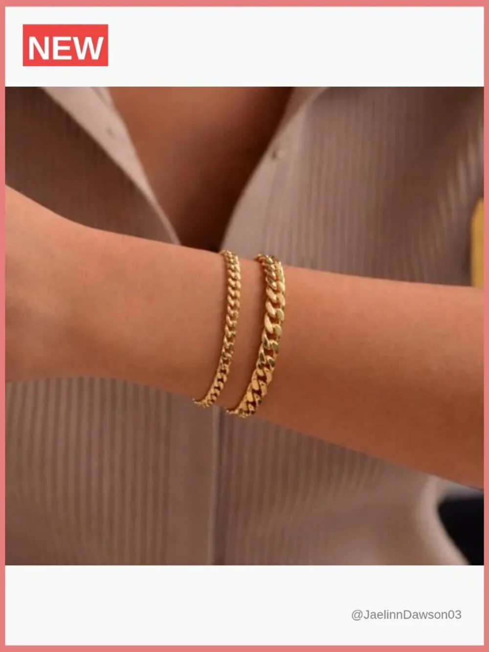 Chunky Cuban Link Chain Bracelet Set Stackable Minimalist Trendy Jewelry Gift